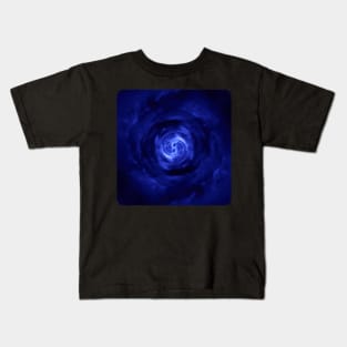 Blue Wormhole in Space Kids T-Shirt